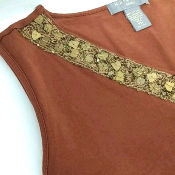 KATE HILL SLEEVELESS TOP SIZE PETITE MEDIUM - Picture 3 of 8